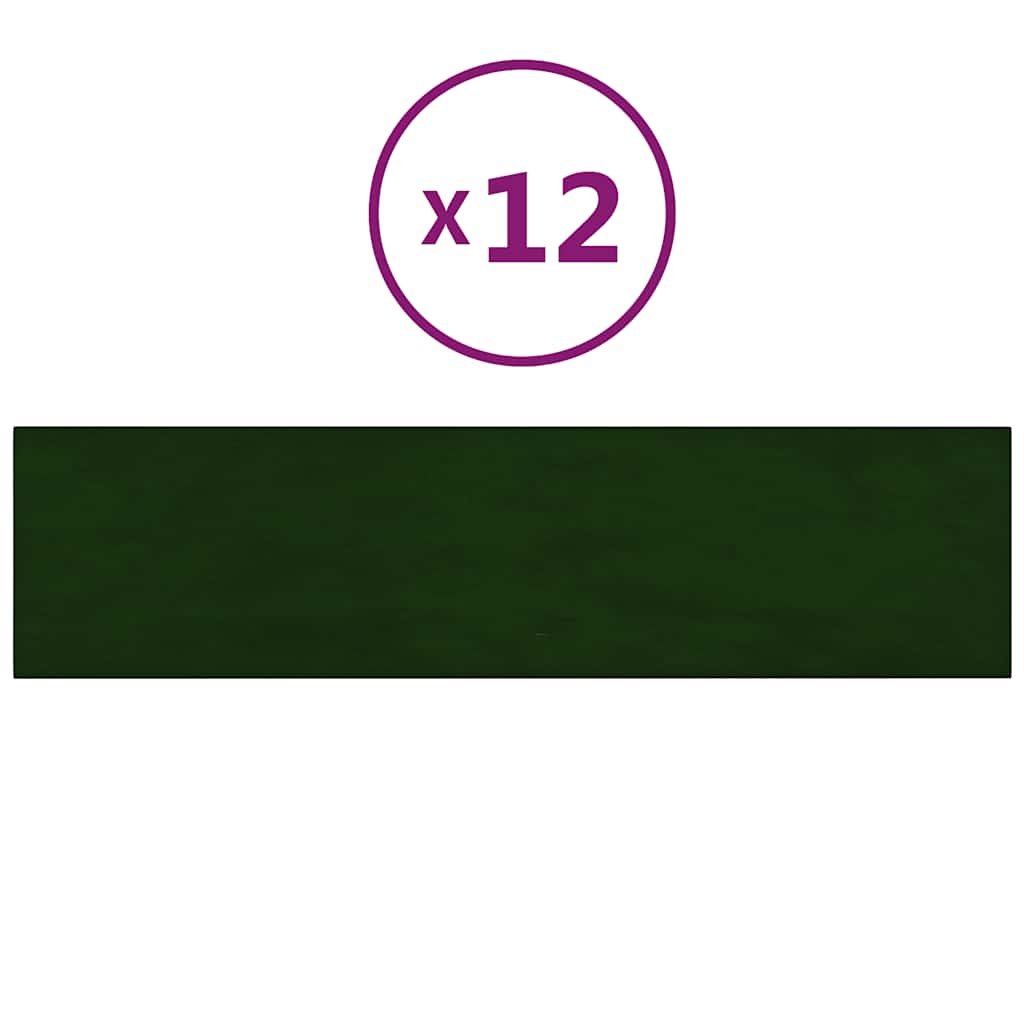 Pannelli a parete Vidaxl 12 ST 1,08 m² 60x15 cm Verde scuro