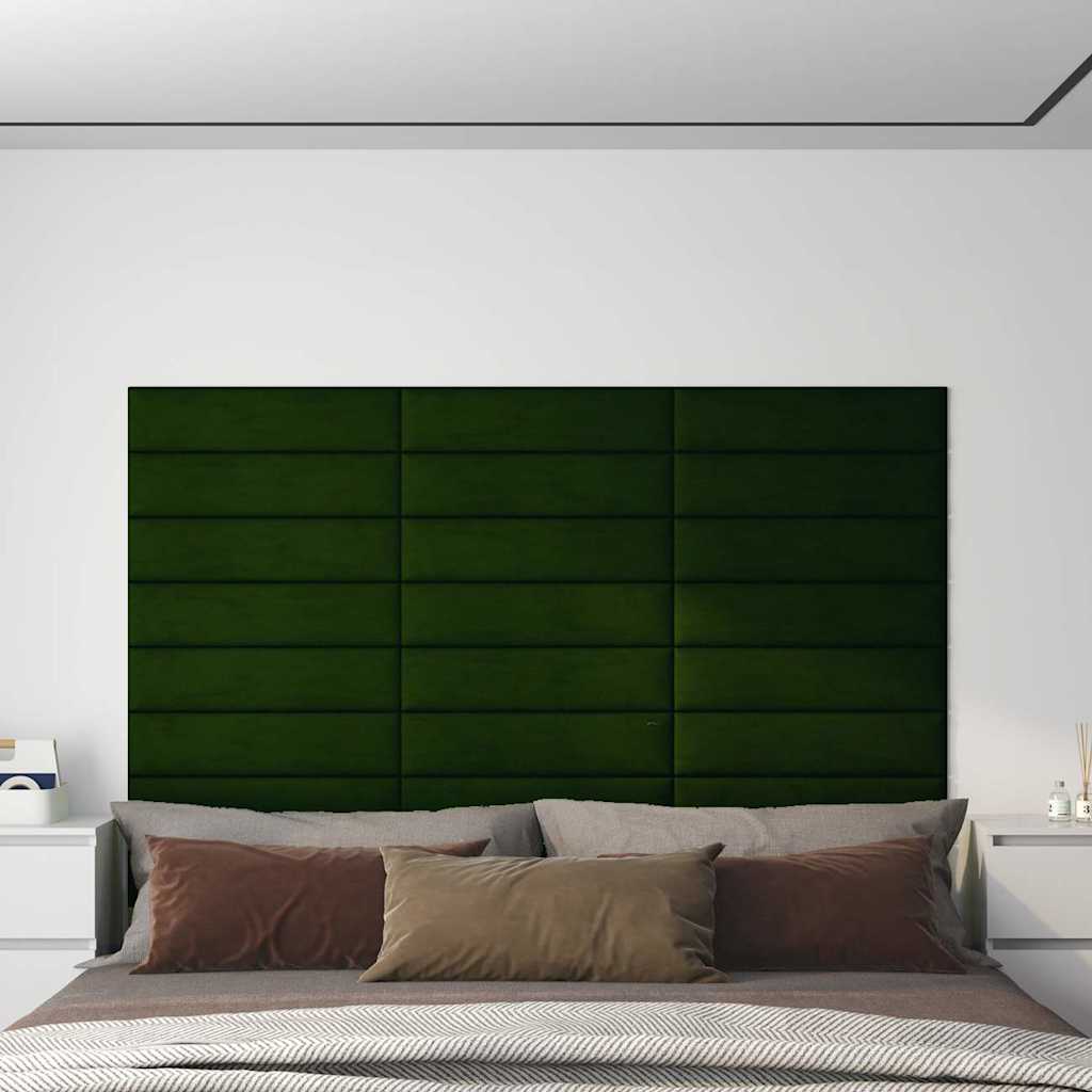Pannelli a parete Vidaxl 12 ST 1,08 m² 60x15 cm Verde scuro