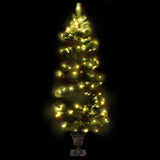 Vidaxl Kunstkerstboom med belysning och potten 120 cm PVC Green