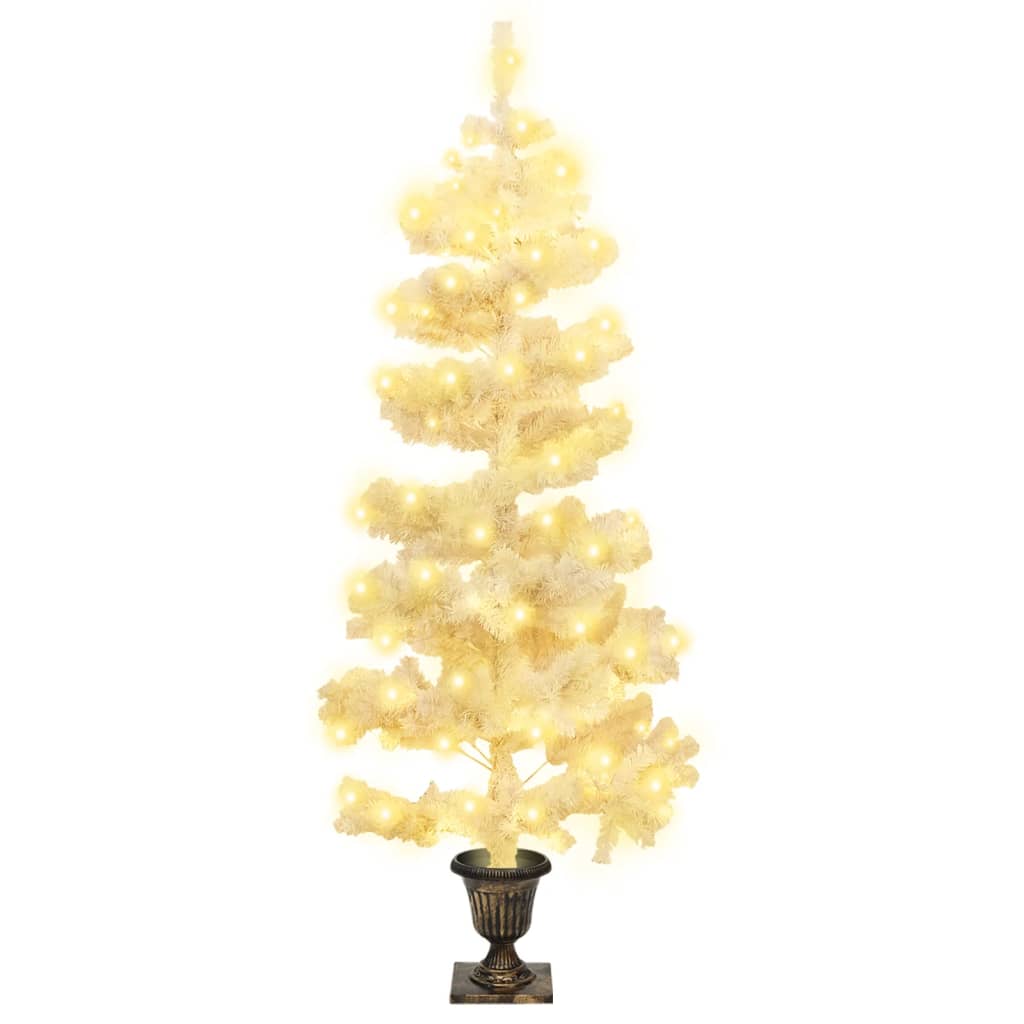 Vidaxl Kunstkerstboom with lighting and pot 120 cm PVC white