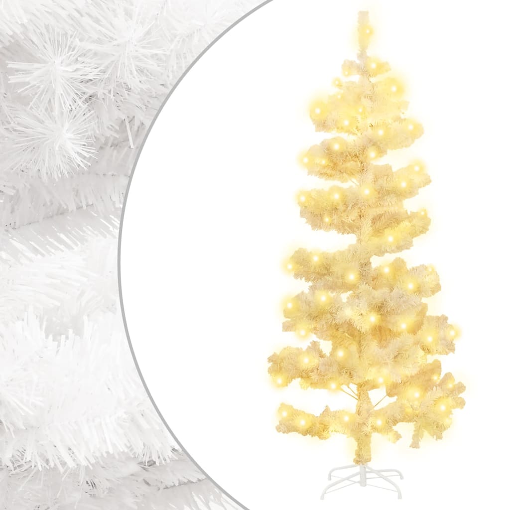 Vidaxl Kunstkerstboom med belysning och standard 150 cm PVC White