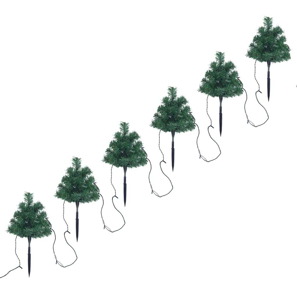 Vidaxl Tuinpadkerst trees 6 st with multicolored LEDs 45 cm PVC