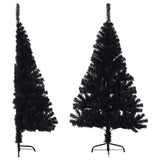 VidaXL Kunstkerstboom with standard half past 120 cm PVC Black