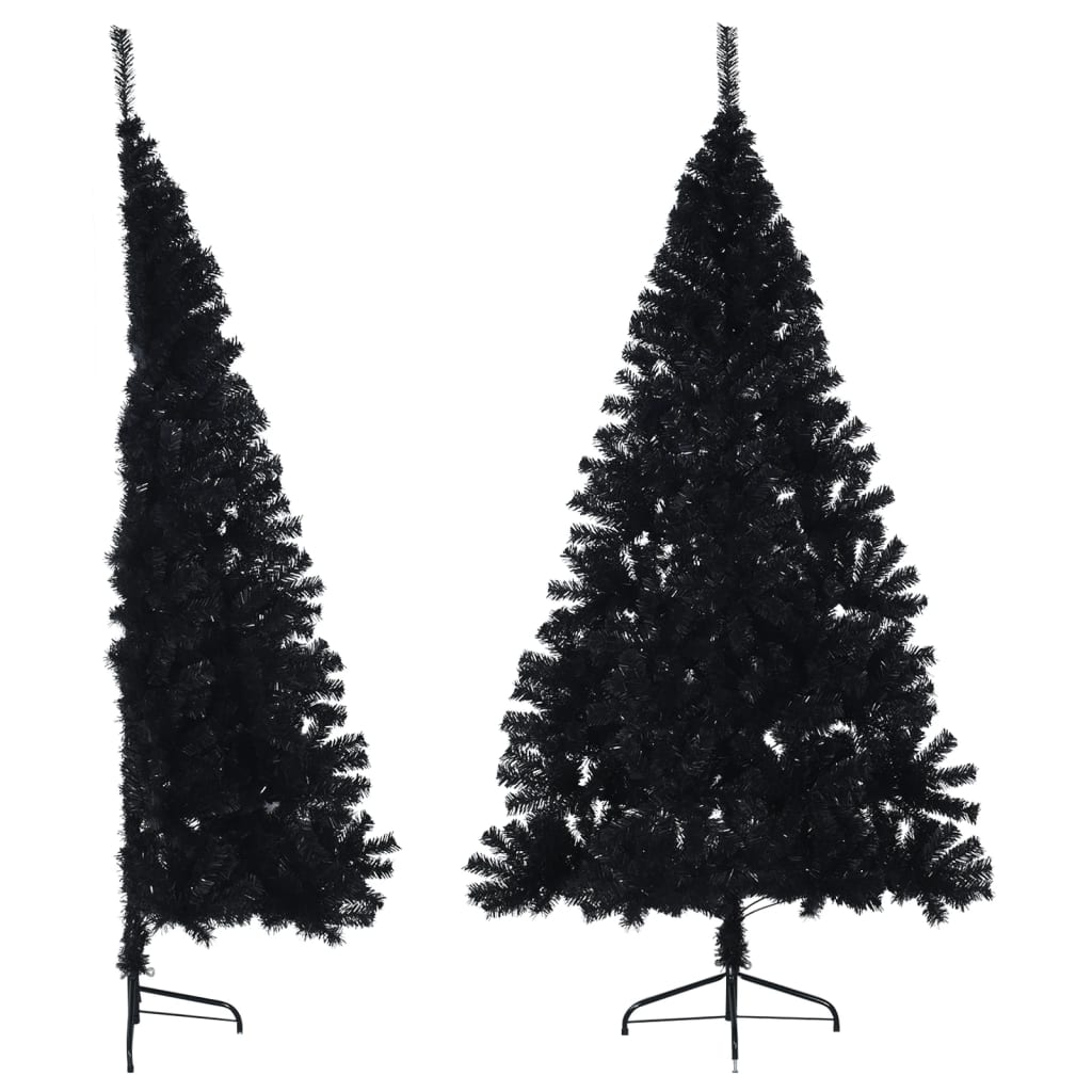 Vidaxl Kunstkerstboom med standard halv 240 cm PVC svart