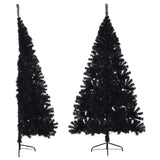 Vidaxl Kunstkerstboom med standard halv 240 cm PVC svart