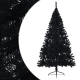 Vidaxl Kunstkerstboom med standard halv 240 cm PVC svart