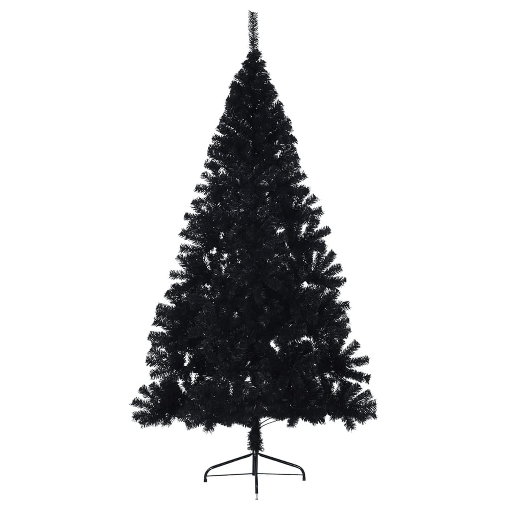 Vidaxl Kunstkerstboom med standard halv 240 cm PVC svart