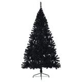 Vidaxl Kunstkerstboom med standard halv 240 cm PVC svart
