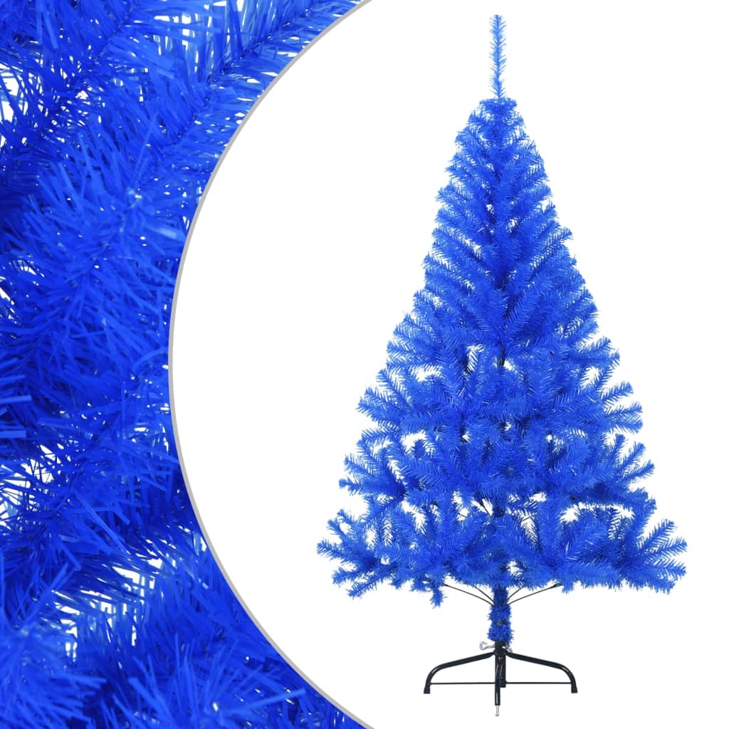 Vidaxl Kunstkerstboom med standard halvparten av 120 cm PVC blå