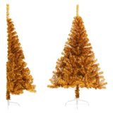 Vidaxl kunstkerstboom moitié avec un capuchon standard 180 cm de couleur or