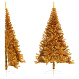 VidaXL Kunstkerstboom Half with standard 240 cm cap gold colored