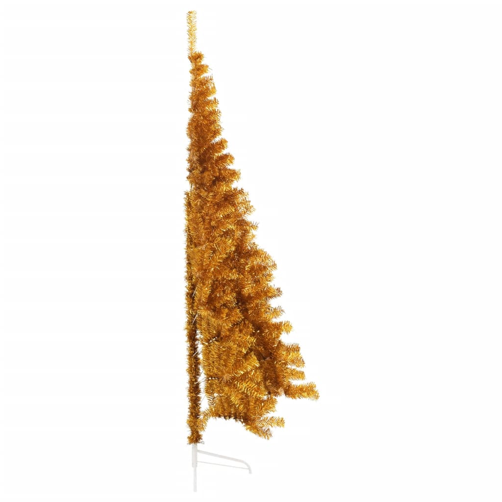 VidaXL Kunstkerstboom Half with standard 240 cm cap gold colored