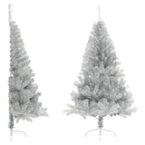 Vidaxl kunstkerstboom moitié avec un capuchon standard de 120 cm en argent coloré