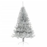 Vidaxl kunstkerstboom moitié avec un capuchon standard de 120 cm en argent coloré