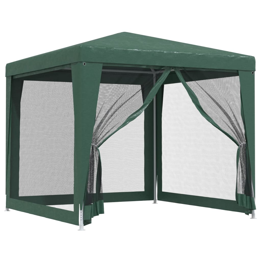 Tenda per feste Vidaxl con pareti laterali a 4 mesh 2,5x2,5 m HDPE Green