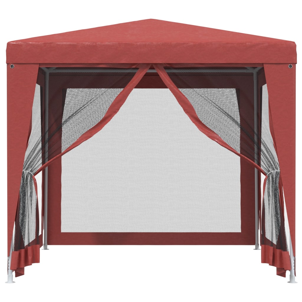 Vidaxl Party tent with 4 mesh side walls 2.5x2.5 m HDPE red