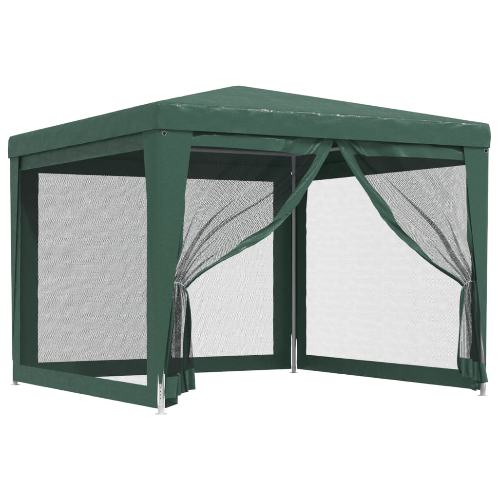 Vidaxl Party Telt med 4 mesh sidevægge 3x3 m HDPE Green