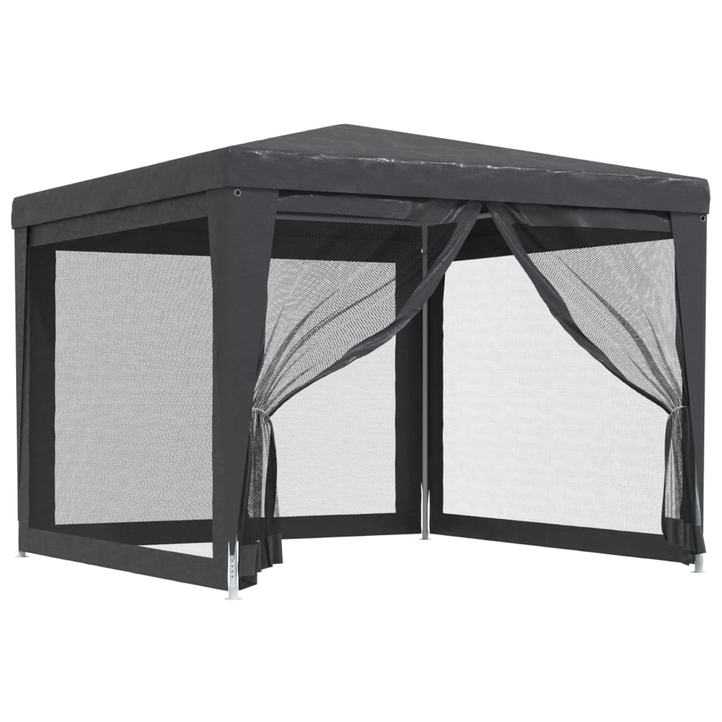 Vidaxl Party tent with 4 mesh side walls 3x3 m HDPE anthracite -colored