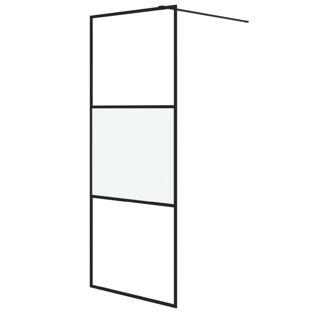 Vidaxl Walk-in shower wall 80x195 cm half-mat ESG glass black