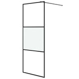 Vidaxl Walk-in shower wall 80x195 cm half-mat ESG glass black