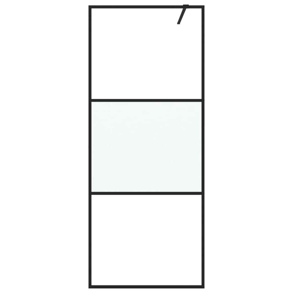Vidaxl Walk-in shower wall 80x195 cm half-mat ESG glass black
