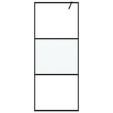 Vidaxl Walk-in shower wall 80x195 cm half-mat ESG glass black