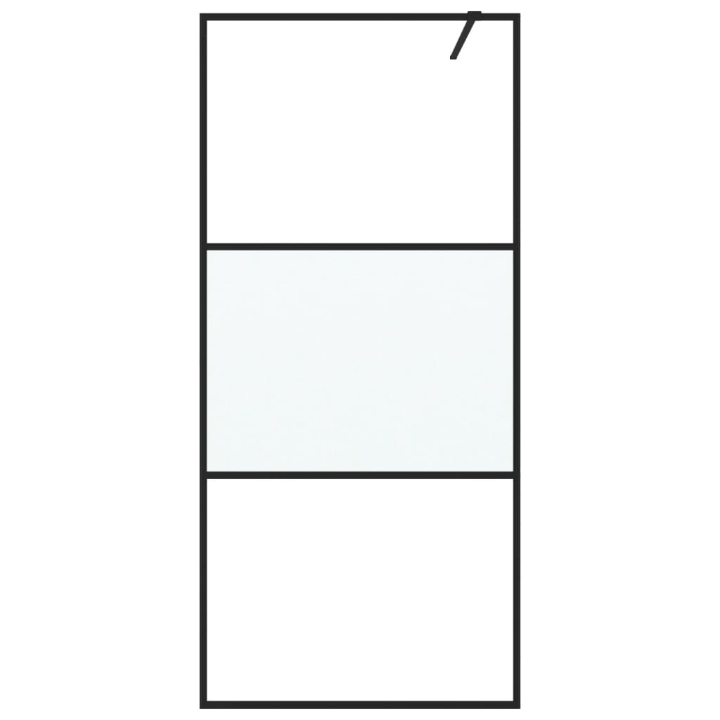 Vidaxl Walk-in shower wall 90x195 cm half-mat ESG glass black