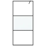 Vidaxl Walk-in shower wall 90x195 cm half-mat ESG glass black