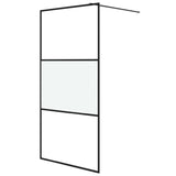 Vidaxl Walk-in shower wall 100x195 cm Halfmat ESG glass black