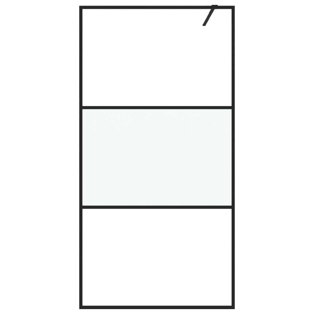 Vidaxl Walk-in shower wall 100x195 cm Halfmat ESG glass black