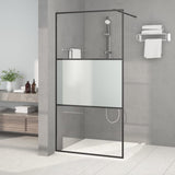 Vidaxl Walk-in shower wall 100x195 cm Halfmat ESG glass black