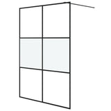 Vidaxl Walk-in shower wall 140x195 cm half-mat ESG glass black