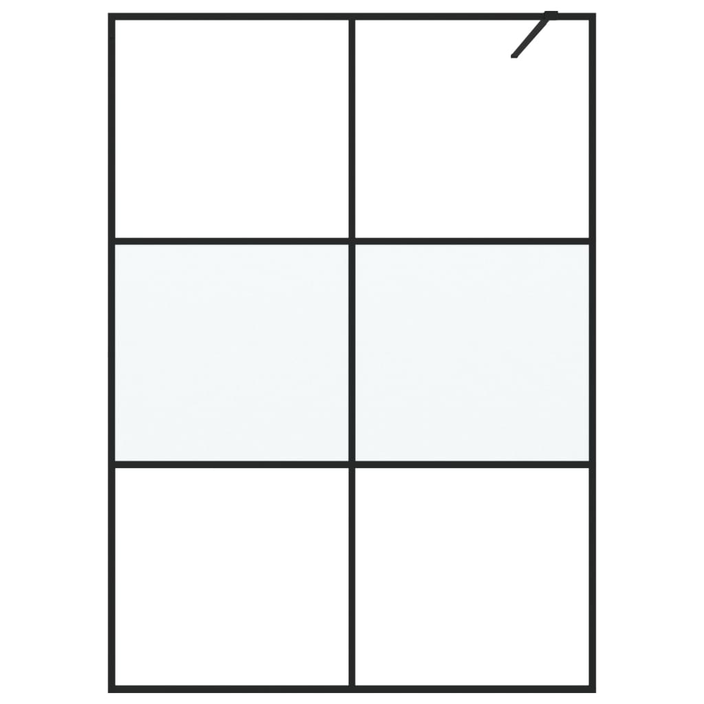 Vidaxl Walk-in shower wall 140x195 cm half-mat ESG glass black