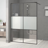 Vidaxl Walk-in shower wall 140x195 cm half-mat ESG glass black