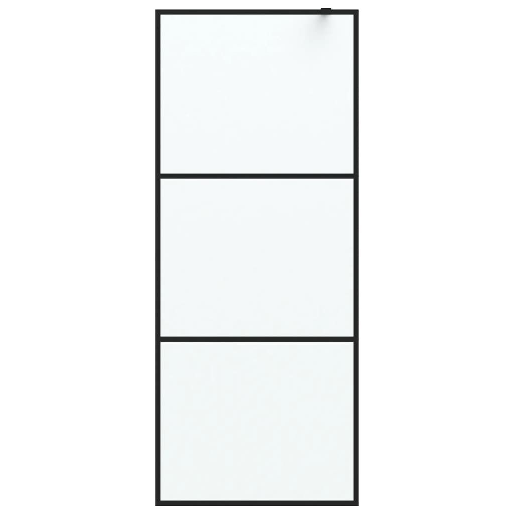 Vidaxl Walk-in shower wall 80x195 cm Mat ESG glass black