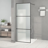 Vidaxl Walk-in shower wall 80x195 cm Mat ESG glass black