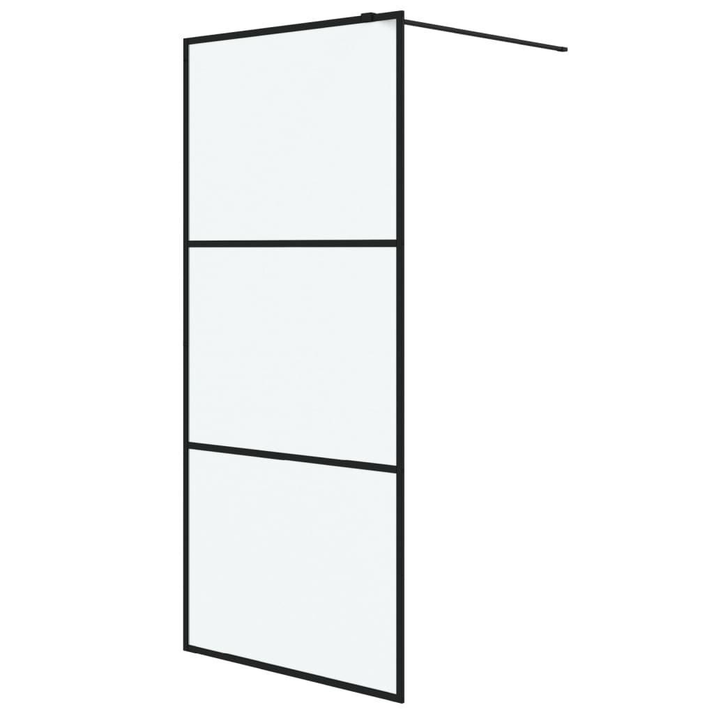 Vidaxl Walk-in shower wall 90x195 cm Mat ESG glass black