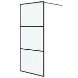 Vidaxl Walk-in shower wall 90x195 cm Mat ESG glass black