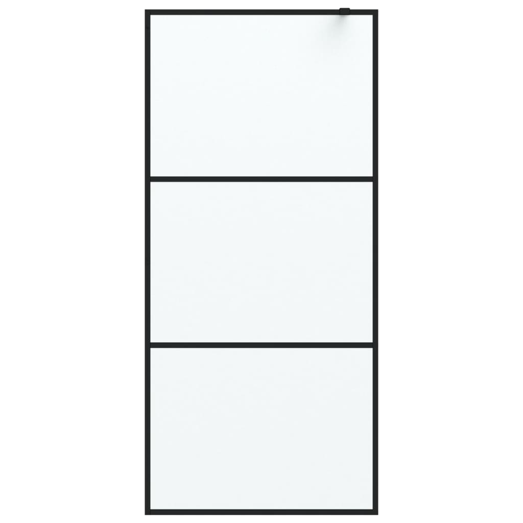Vidaxl Walk-in shower wall 90x195 cm Mat ESG glass black
