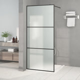 Vidaxl Walk-in shower wall 90x195 cm Mat ESG glass black