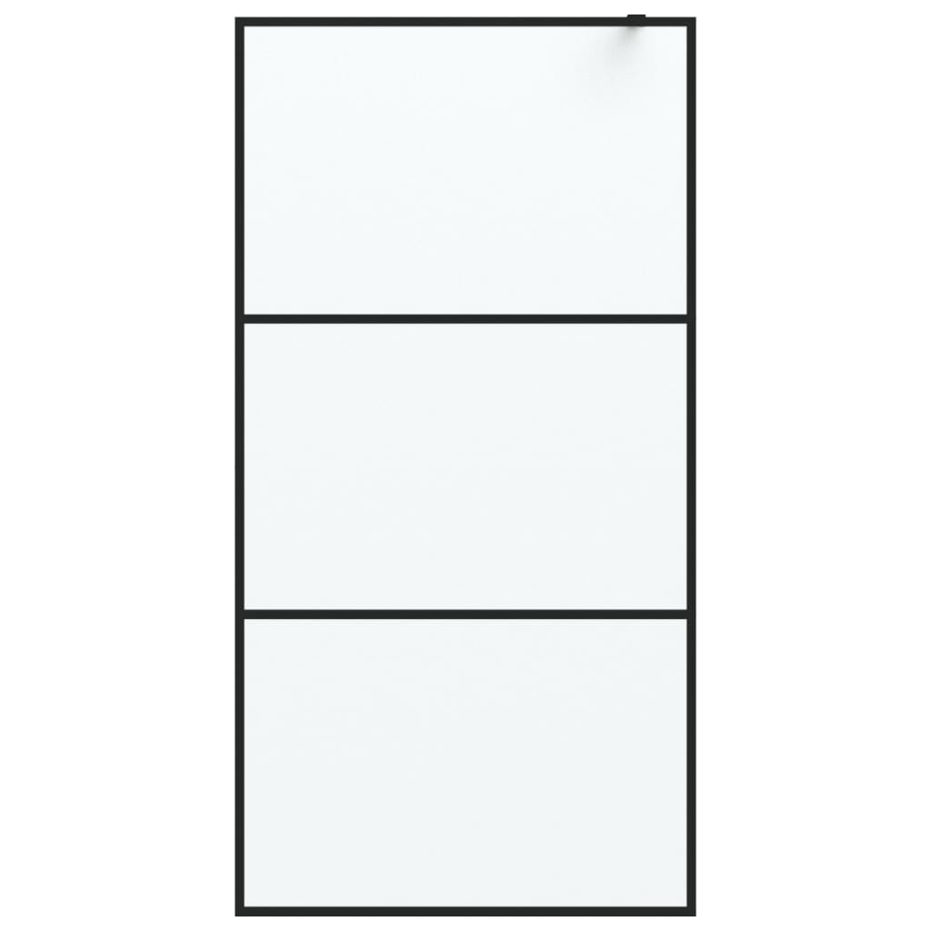 Vidaxl Walk-In duschvägg 100x195 cm matt ESG Glass Black