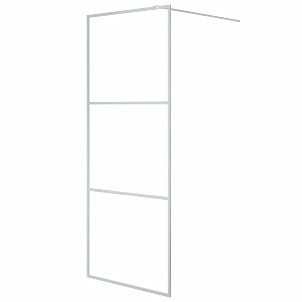 Vidaxl Walk-in shower wall 80x195 cm Transparent ESG glass silver colored