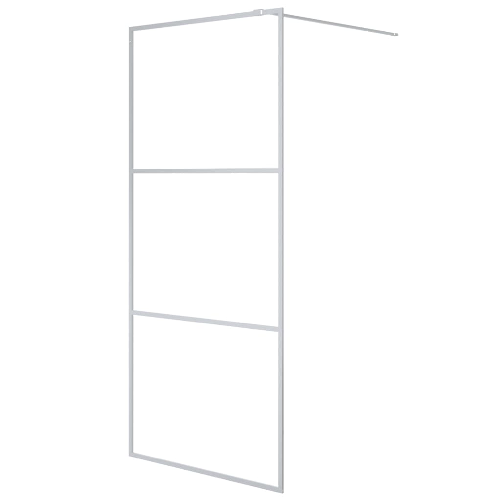 VIDAXL Walk-In Show-In Wall 90x195 cm Transparent ESG Glass Colorato d'argento