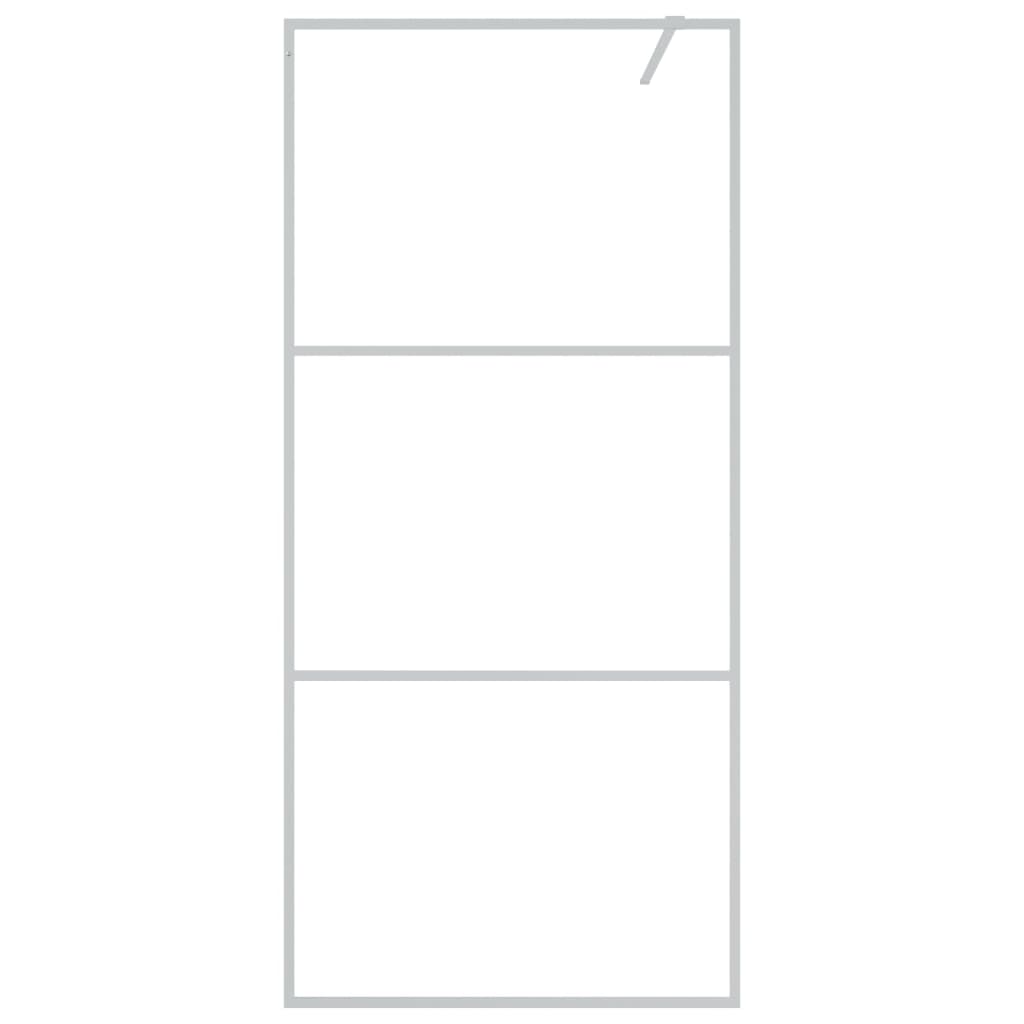 VIDAXL Walk-In Show-In Wall 90x195 cm Transparent ESG Glass Colorato d'argento