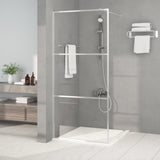 VIDAXL Walk-In Show-In Wall 90x195 cm Transparent ESG Glass Colorato d'argento