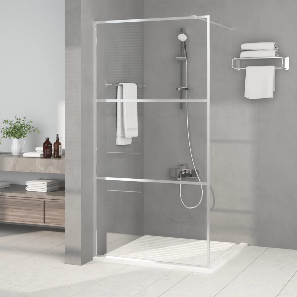 Vidaxl Walk-In duschvägg 100x195 cm transparent ESG-glas silverfärgad