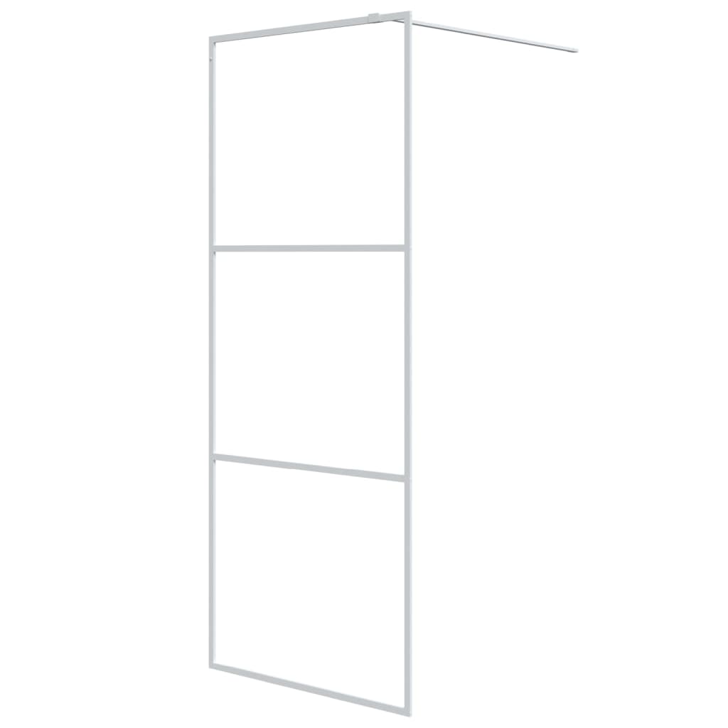 Vidaxl Walk-in shower wall 80x195 cm Transparent ESG glass white
