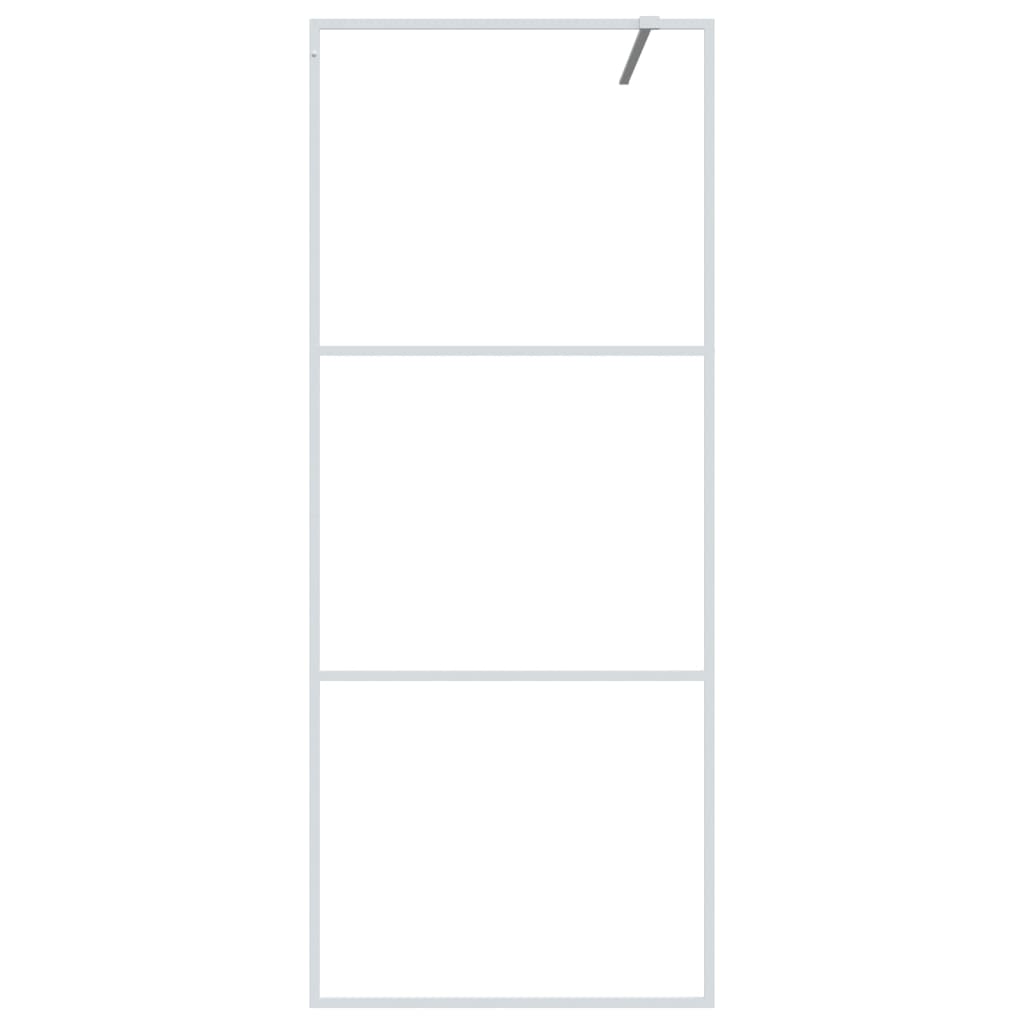 Vidaxl Walk-in shower wall 80x195 cm Transparent ESG glass white