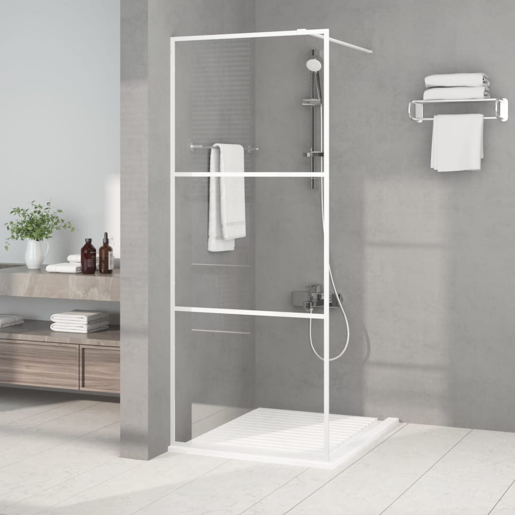Vidaxl Walk-in shower wall 80x195 cm Transparent ESG glass white