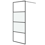 Vidaxl Walk-in shower wall 80x195 cm half-mat ESG glass black